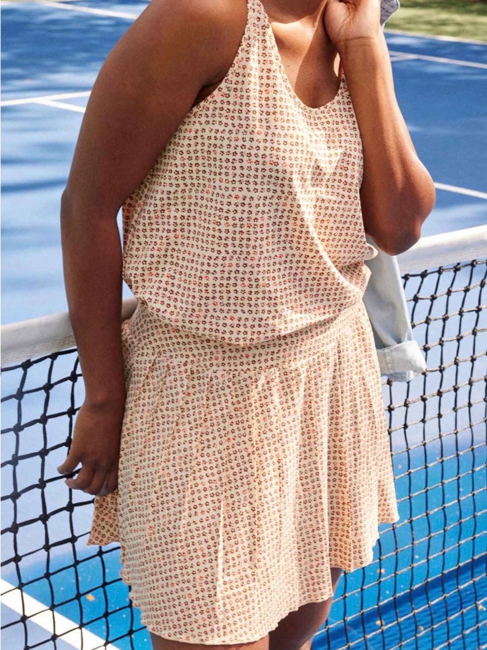 NWT Patterned Tank Top & Pleated Skirt Set